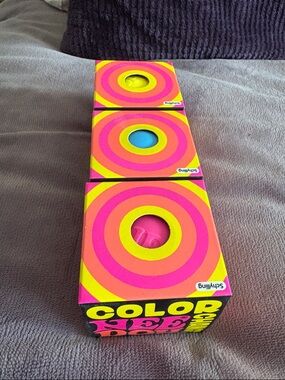 Ring Color Cubes Kids Toy - Bright Pink, Yellow, Orange